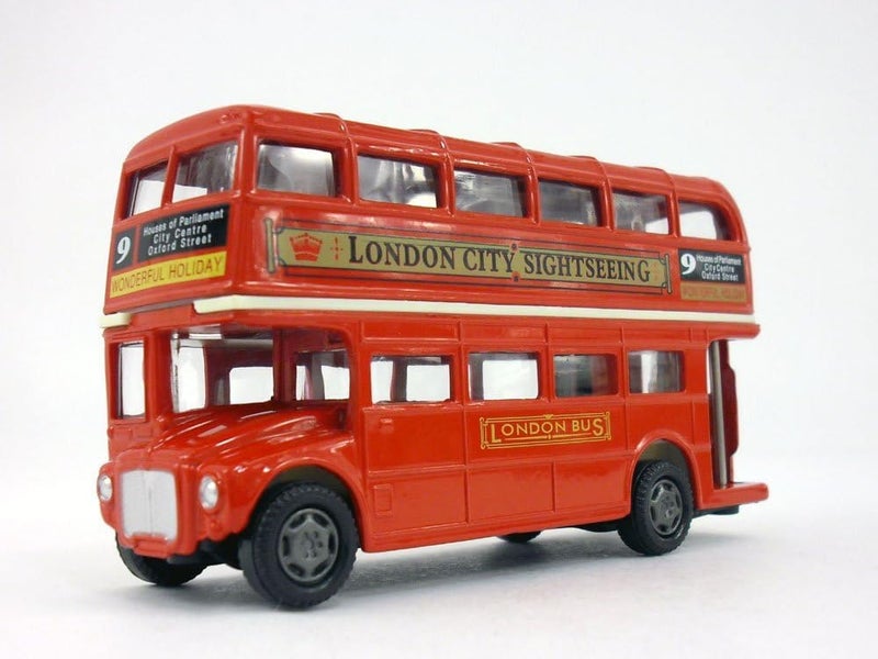 MOTORMAX London Double Decker Bus , Red - Motormax 76002 - 4.75" Diecast Model Toy Car - Image 3